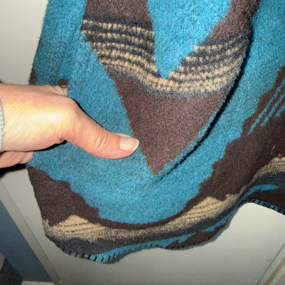 Vintage Rhonda Stark Aztec Southwestern Blanket Coat Jacket Wool Blend Boho - Picture 7 of 16